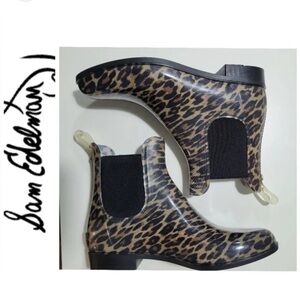 Sam Edelman Tinley Leopard Print Women's Rain Boots Size 8